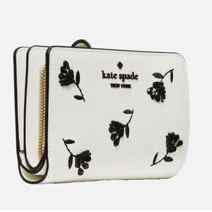 New Kate Spade Floral Medium Bifold Wallet Meringue Multi